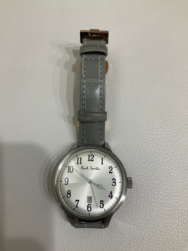 Paul Smith Mens CITY Quartz Watch Aftermarket Gray Band Original Brown Band