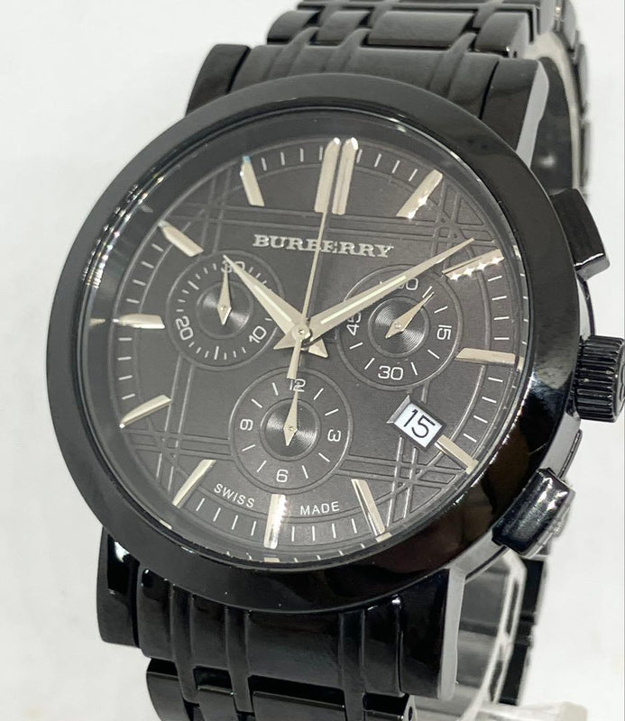 Burberry BU1373 Chronograph Watch Black Limited Edition 40mm 50m SS Men Quartz