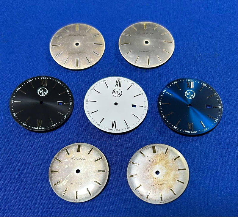 Seven Piece Set Watch Dials SEIKO CITIZEN MW Wristwatch Repair Custom Parts