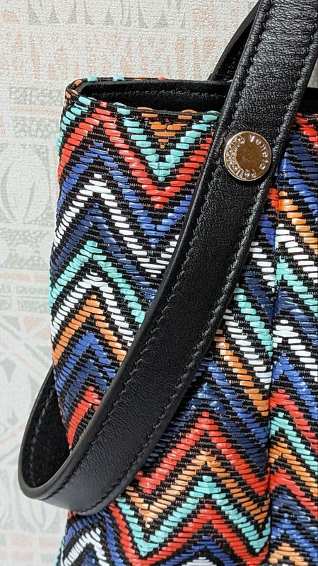Pelletteria Veneta Shoulder Bag Multi-color Zigzag Pattern 35cm x 26cm