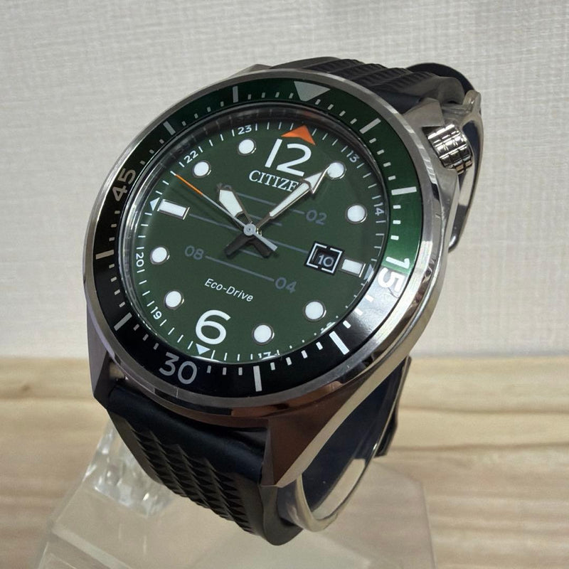 CITIZEN AW1715-86X Eco-Drive Green Dial J810 43mm Stainless Steel 100M Watch