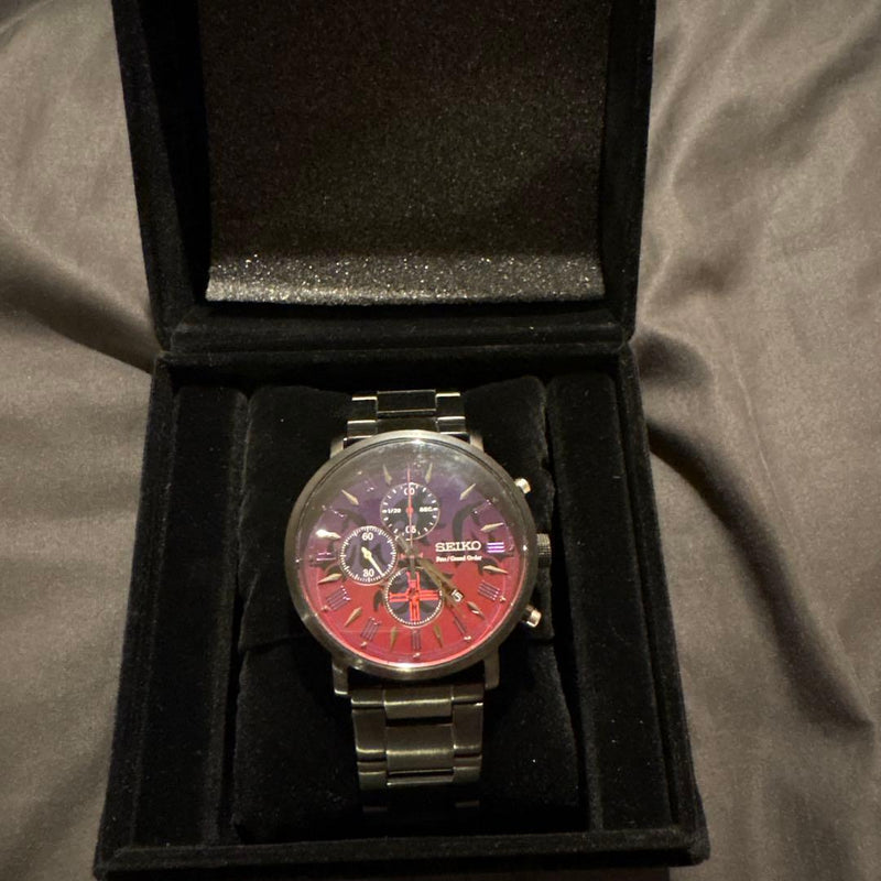 SEIKO SZER091 FGO Jeanne Alter Quartz Watch 42mm Black SS 10 Bar Chronograph