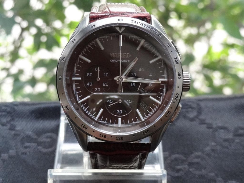 SEIKO WIRED VK63-K130 Quartz Chronograph Watch Sapphire Crystal 47.2mm Lug 22mm