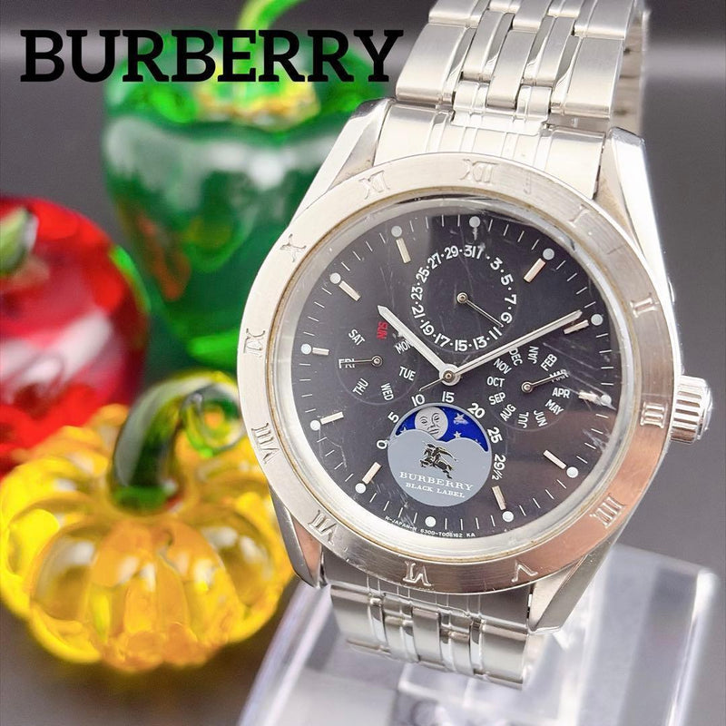Burberry 6300-t003621 Quartz Day Date Moonphase Mens Watch 43.5mm Gray Silver