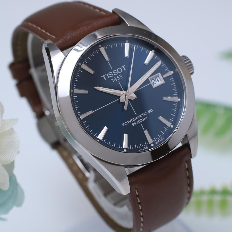 TISSOT Gentleman Powermatic 80 Silicium T127407 Automatic 40mm Blue Dial Watch