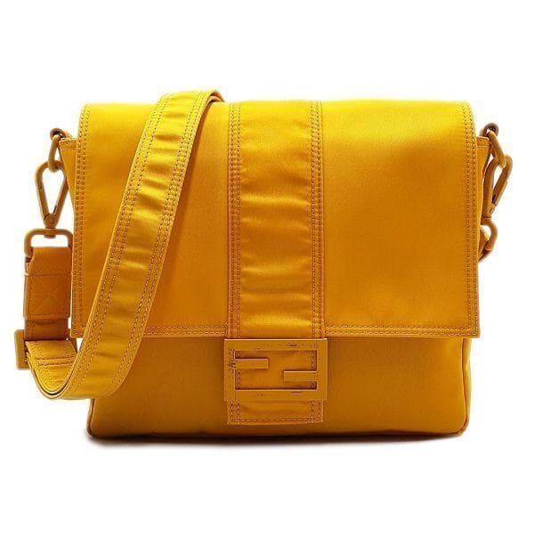 Fendi Shoulder Bag 7VA537 AG0P F03PF Baguette Medium Nylon Yellow 22x28x6.5cm