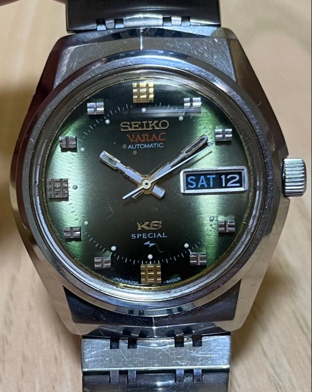 SEIKO King Seiko Vanac Special 5256-6000 Automatic 36mm Green Dial SS Bracelet