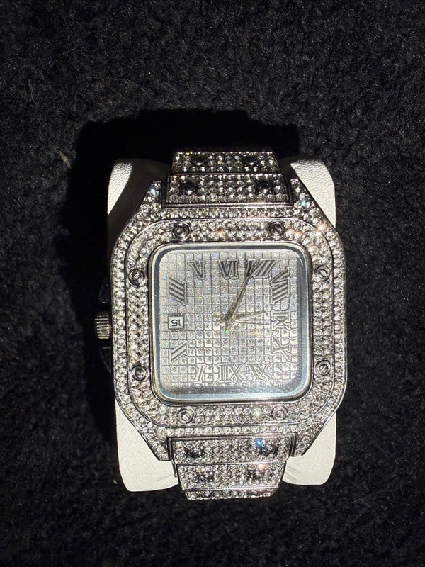 Mens Moissanite Analog Automatic Watch Includes Moissanite Certificate