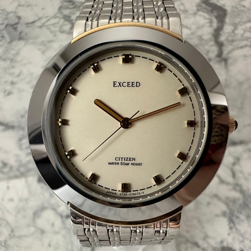 CITIZEN EXCEED 2730-274458 Watch Stainless Steel 33mm Case 5mm Thin Silver Gold