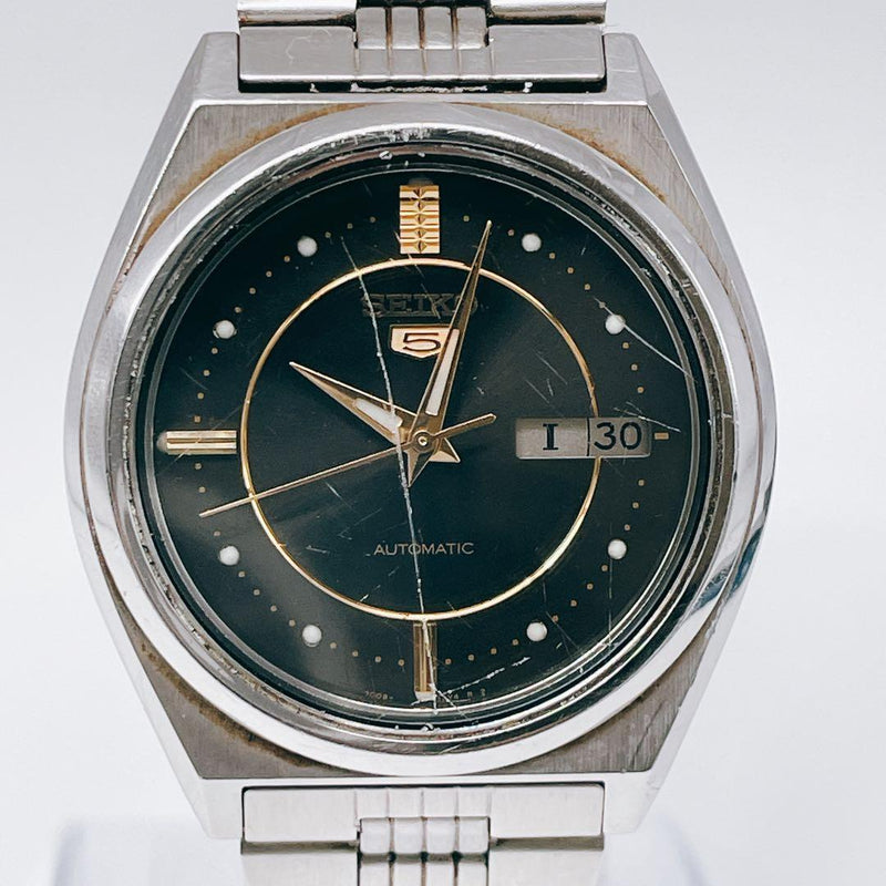 Seiko 5 7009-876A Automatic White Dial Day-Date Mens Working Watch 1982