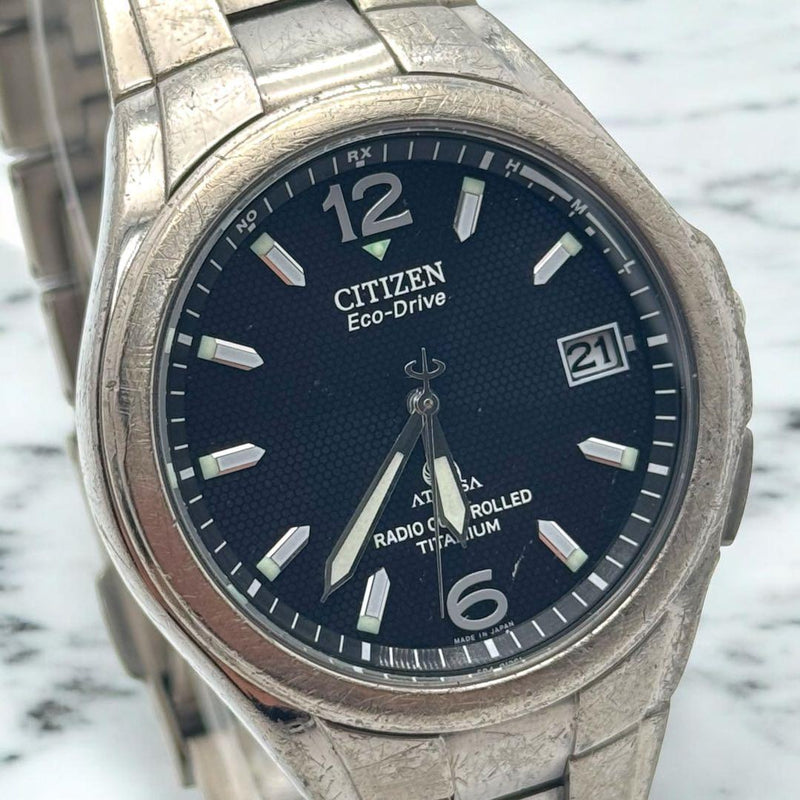 Citizen Attesa H410-T003788 Eco-Drive Radio Controlled White Dial Silver Date