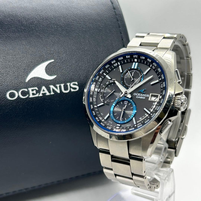 OCEANUS OCW-T2600-1AJF Mens Radio Solar Quartz Titanium Chronograph Watch