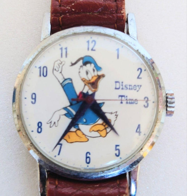 SEIKO 5000-6030 Disney Time Donald Duck Watch Hand-Wound 7 Jewels Stainless