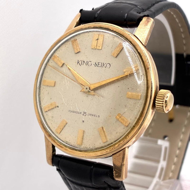 KING SEIKO First Model 1960s 14KGF Manual Winding 25J 38.7mm White Dial Watch