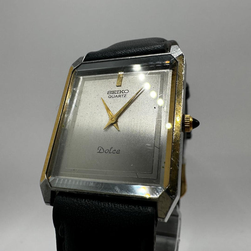 SEIKO Dolce 7730-5030 Quartz Stainless Steel Rectangular Silver Dial Watch