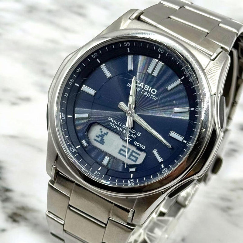 CASIO WVA-M630 Wave Ceptor Multi Band 6 Tough Solar Radio Controlled Watch Navy