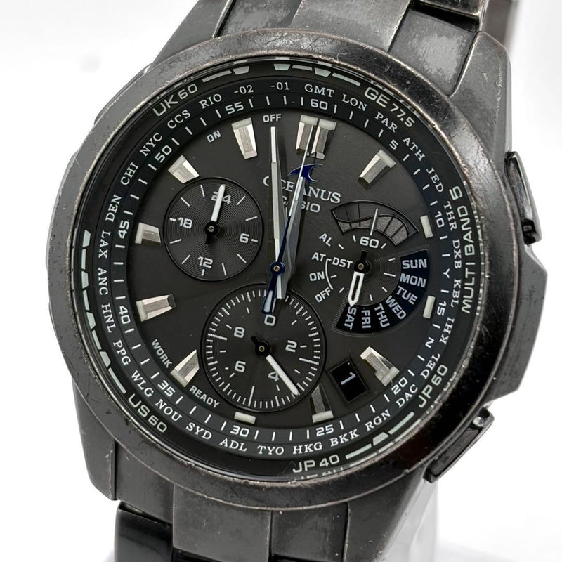 Casio Oceanus OCW-M700 Titanium Radio-Controlled Solar 44mm Black Dial