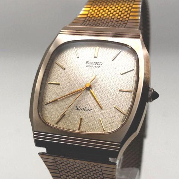 Seiko Dolce 5931-5450 Mens Watch Quartz Stainless Steel Gold Tone 33mm Round