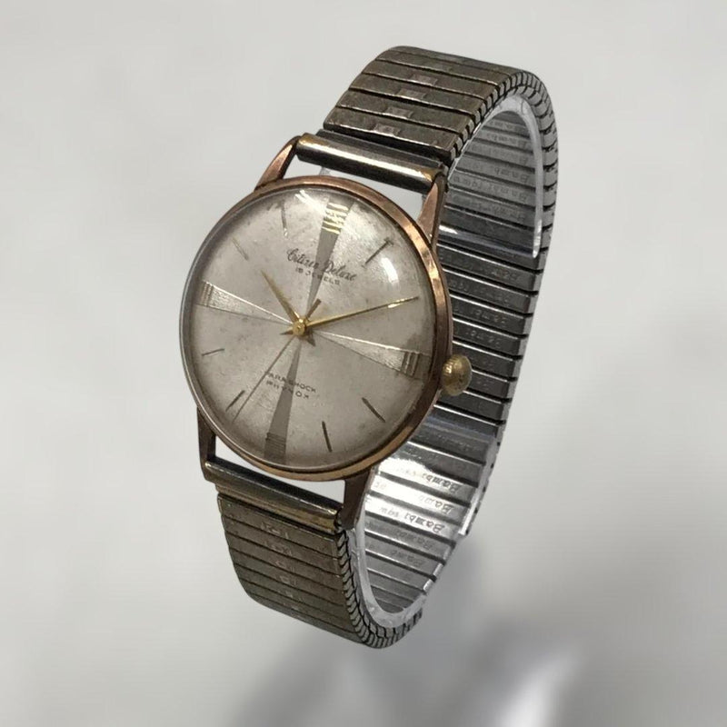 Citizen Deluxe Manual Winding 19 Jewels PARA SHOCK PHYNOX Radial Dial Watch