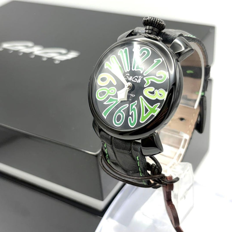 GaGaMILANO Manuale 40 Quartz Stainless Steel 40mm All Black Sapphire Watch