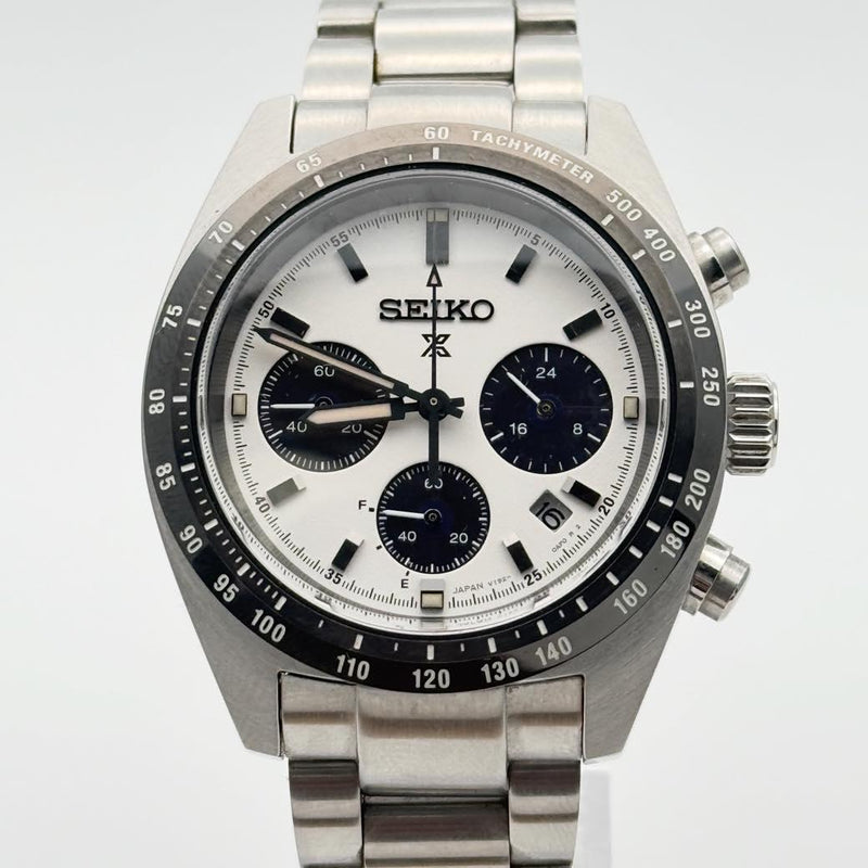 SEIKO Prospex SPEEDTIMER SBDL085 Solar Chronograph Panda Silver Watch V192-0AF0