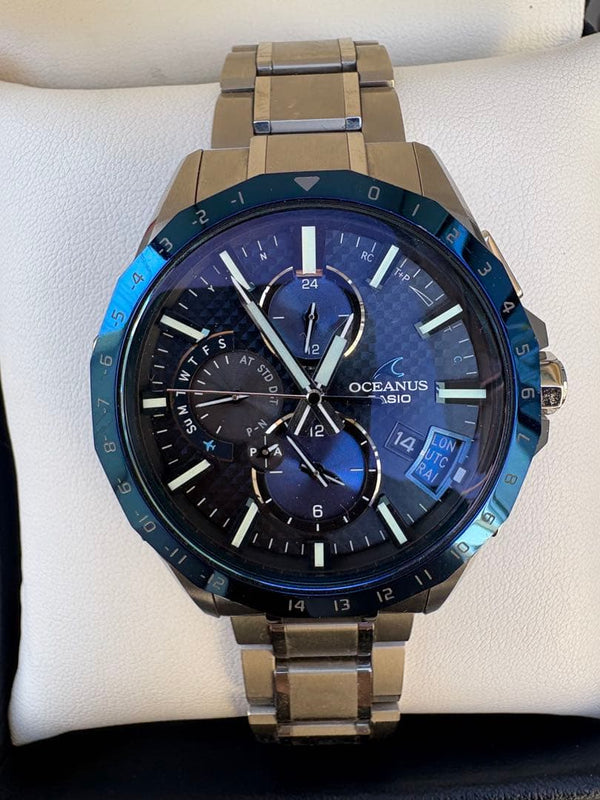CASIO Oceanus OCW-G2000RA-1AJF Bluetooth Solar Radio Mens Watch Blue Bezel