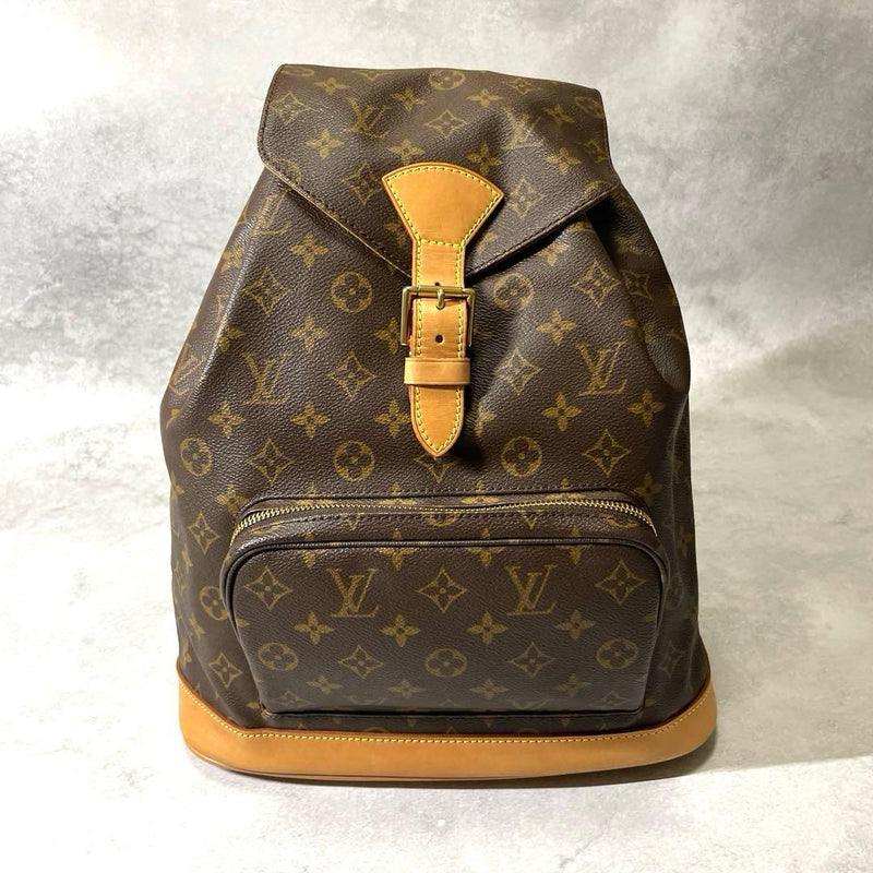 LOUIS VUITTON Montsouris MM M51136 Backpack Monogram PVC Vachetta W25cm H30cm