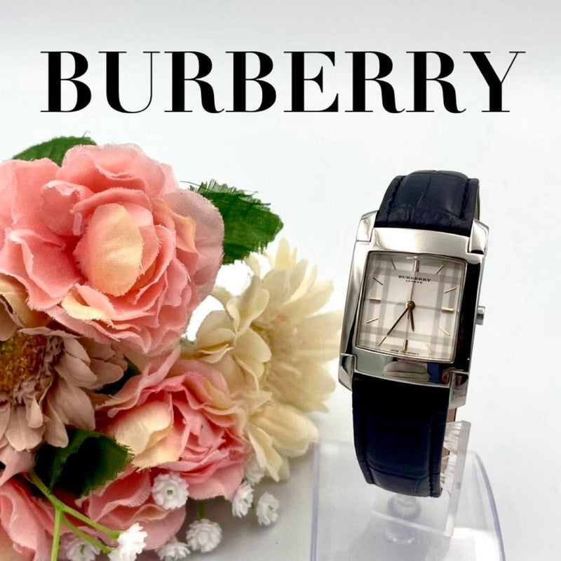 Burberry BU2014 Mens Quartz Stainless Steel Square Watch 33x27mm Leather Nova