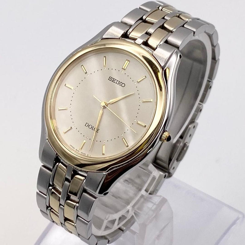 SEIKO DOLCE Quartz Combi-color Wristwatch Quartz Movement 30m Water Resistant