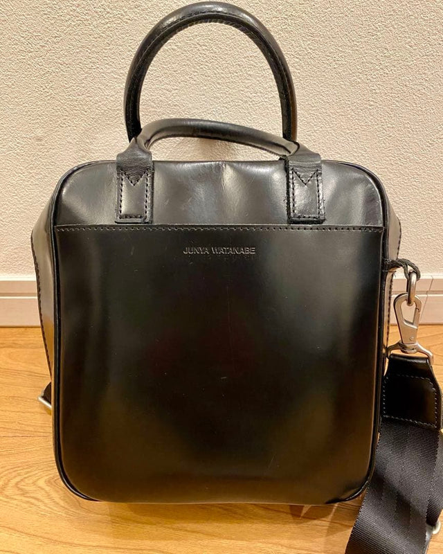 Junya Watanabe Comme des Garcons Cowhide Leather 2Way Handbag Black H21 W20
