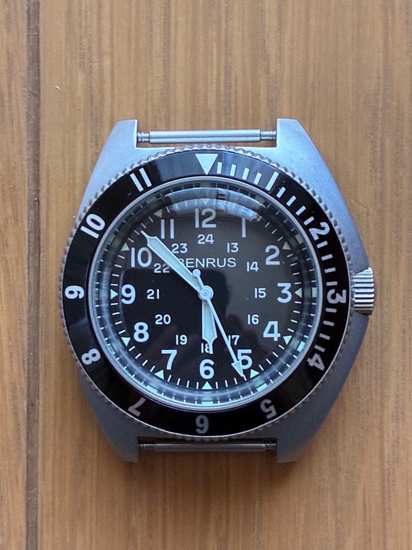 BENRUS TYPE-II CLASS A Military Watch Swiss Quartz Ronda SS 10ATM Domed Crystal