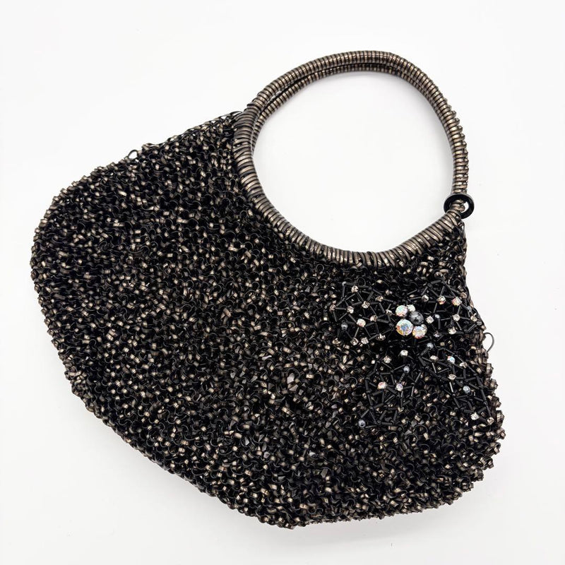 ANTEPRIMA FIOCCO Gold Wire Satin 2way Shoulder Bag Crystal Rhinestone 11.2in