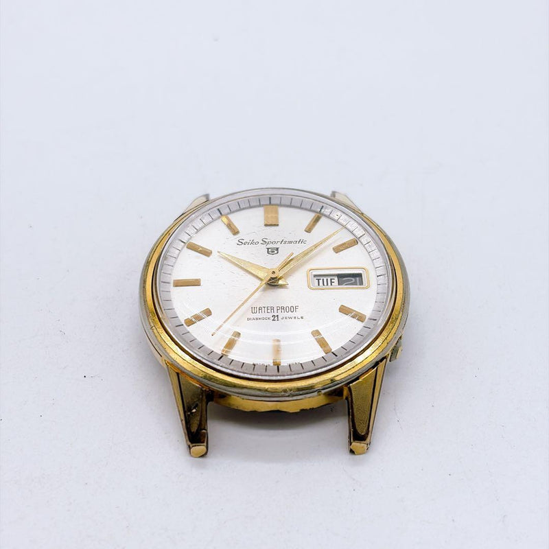 SEIKO Sportsmatic 5 6619-8970 Automatic 21J 36.49mm Gold Day Date Mens Watch