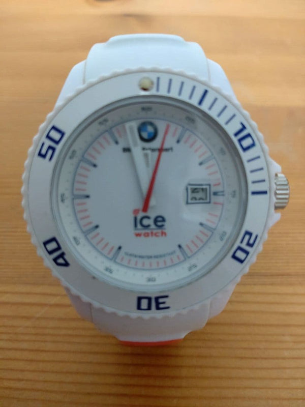 Ice Watch BMW Motorsport Quartz White Case Blue Bezel Silicone Rubber Date Watch