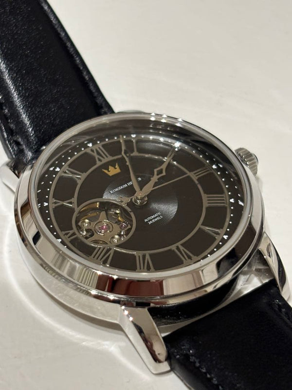 KINGDOM HEARTS 20th Anniversary Automatic Open Heart 38mm Black Leather Roman