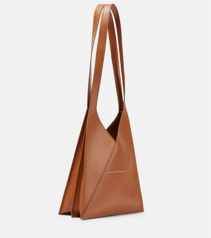 MM6 SB5WC0007 2023 Model Small Leather Blue Shoulder Tote Bag Dust Bag
