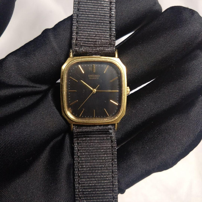 Seiko Chariot Quartz Analog Men Watch Octagon Black Dial 27mm New Battery