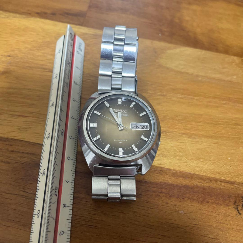 SEIKO 5 ACTUS Automatic Mens Watch 7019-7060 Day Date Calendar 21 Jewel