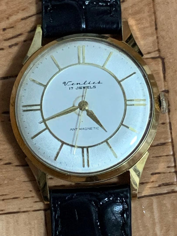 VENLIES 1960s 30 Micron Gold Plated Manual Wind Movement 35mm Case Watch