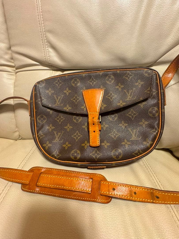 Louis Vuitton Monogram Canvas Flap Shoulder Bag Brown Vachetta Leather