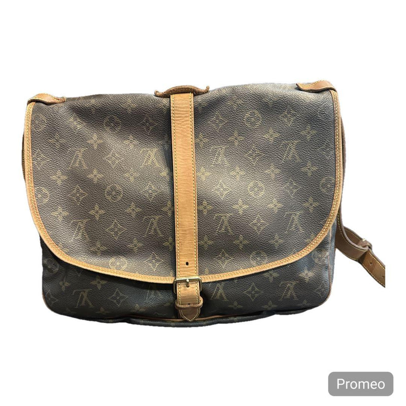 LOUIS VUITTON Saumur Monogram Canvas Shoulder Crossbody Bag 27cm H 34cm W 25cm D