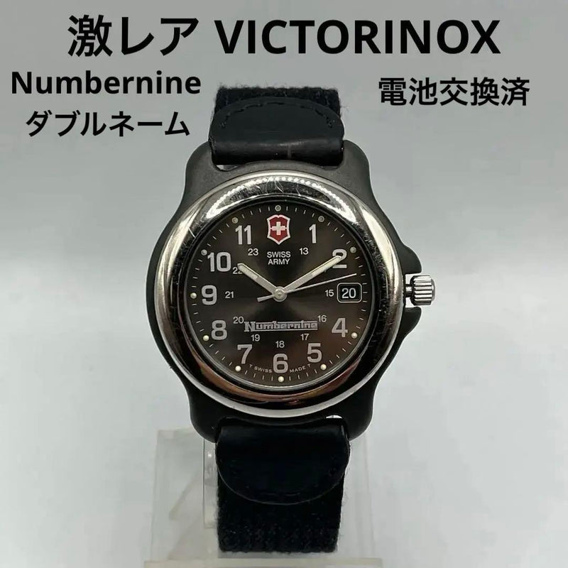 VICTORINOX SWISS ARMY Numbernine Double Name Quartz Watch 40mm Black Silver
