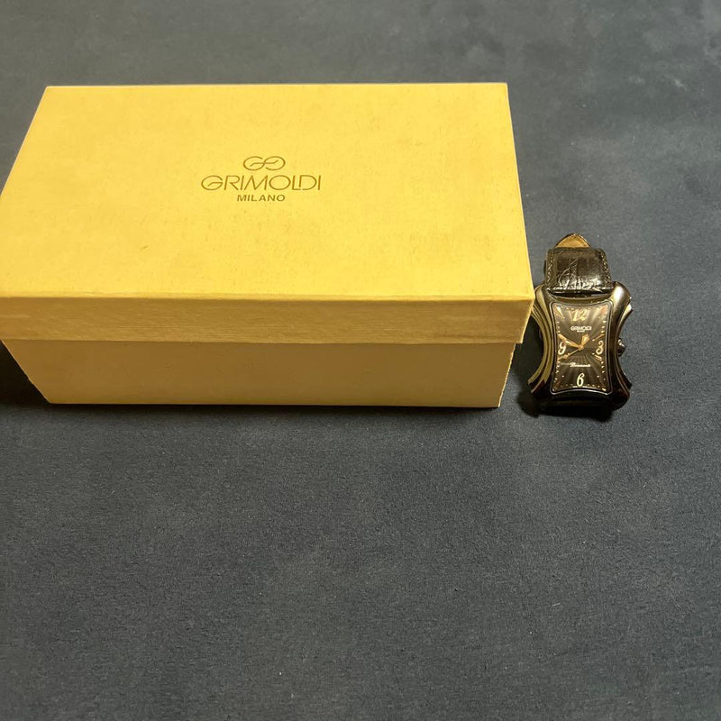GRIMOLDI Bramante Automatic Watch Stainless Steel 45x32mm Black Dial Crocodile