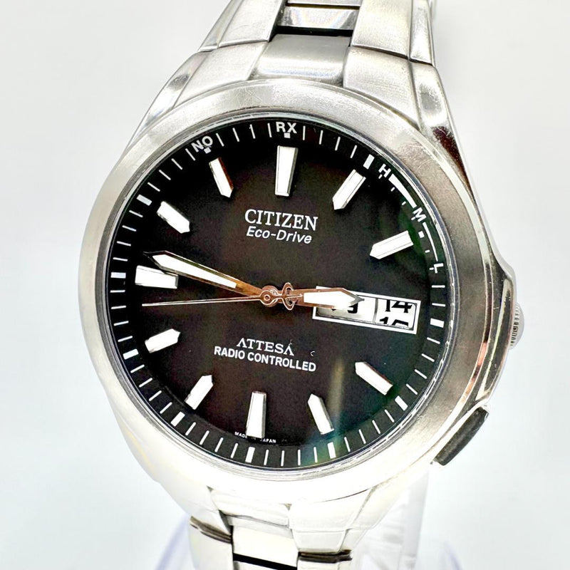 CITIZEN ATTESA H100-T010431 Mens Eco-Drive Radio Solar Titanium Day-Date Watch