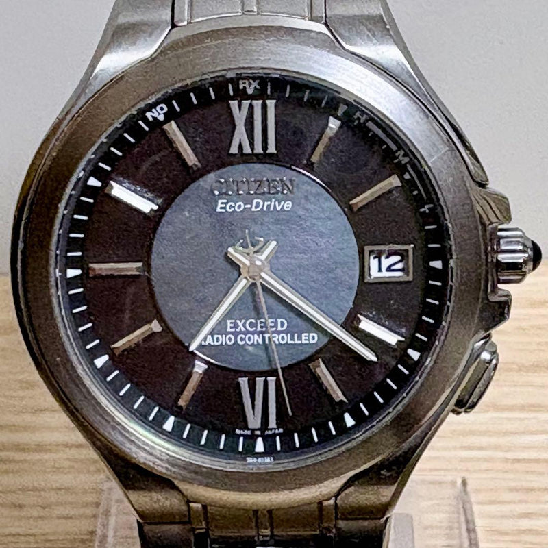 Citizen Exceed H410-T003826 Watch Eco-Drive Radio Titanium 39mm Black MOP Dial