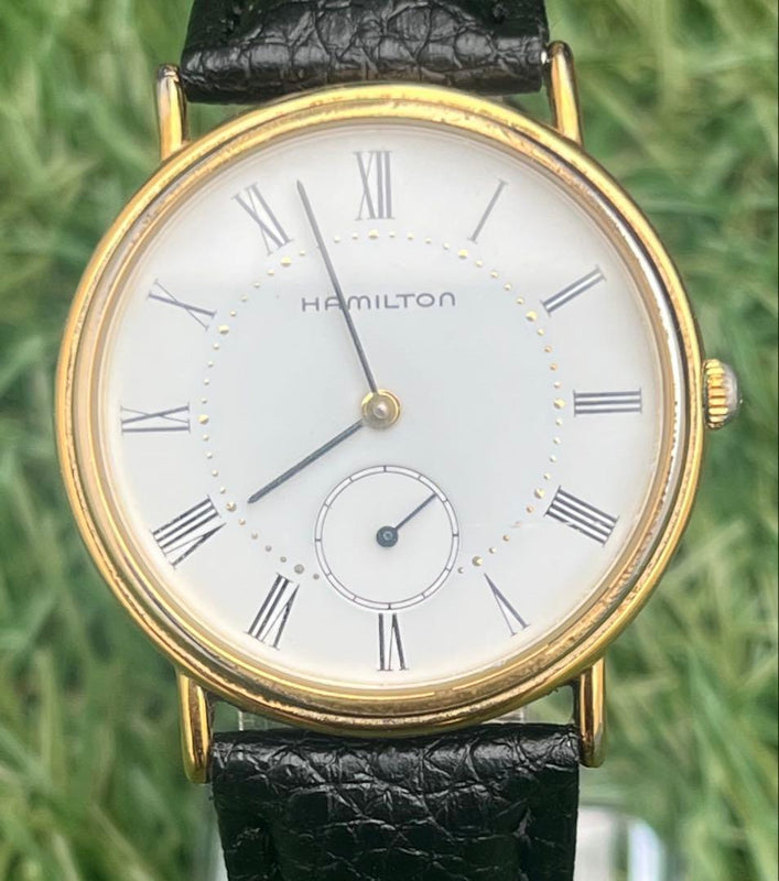 Hamilton REGISTERED EDITION Mens 34mm Round Gold Silver 3-Hand Watch