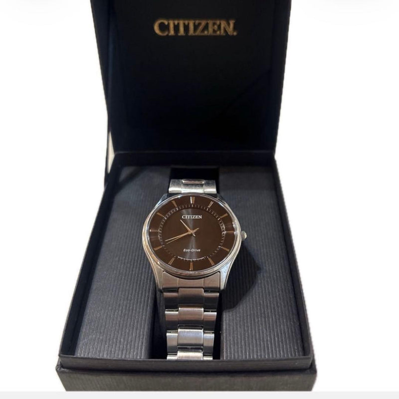 CITIZEN Eco-Drive Solar Powered Mens Watch Sapphire Glass Navy Dial Silver
