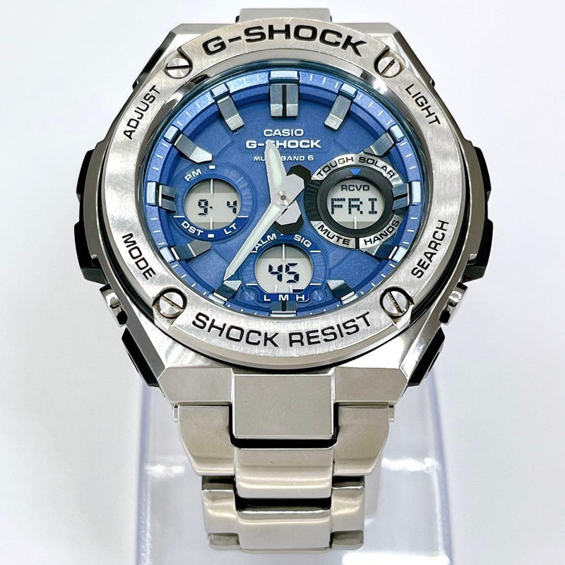 CASIO G-SHOCK GST-W110D-2AJF Solar Radio Steel Silver Blue Watch 18cm Wrist