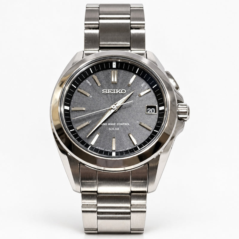 SEIKO BRIGHTZ 7B24-0AT0 Radio-controlled Solar Movement Black Dial Watch