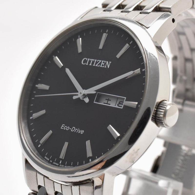 Citizen AW0082-01A Eco-Drive Quartz Stainless Steel Black Day-Date Mens Watch